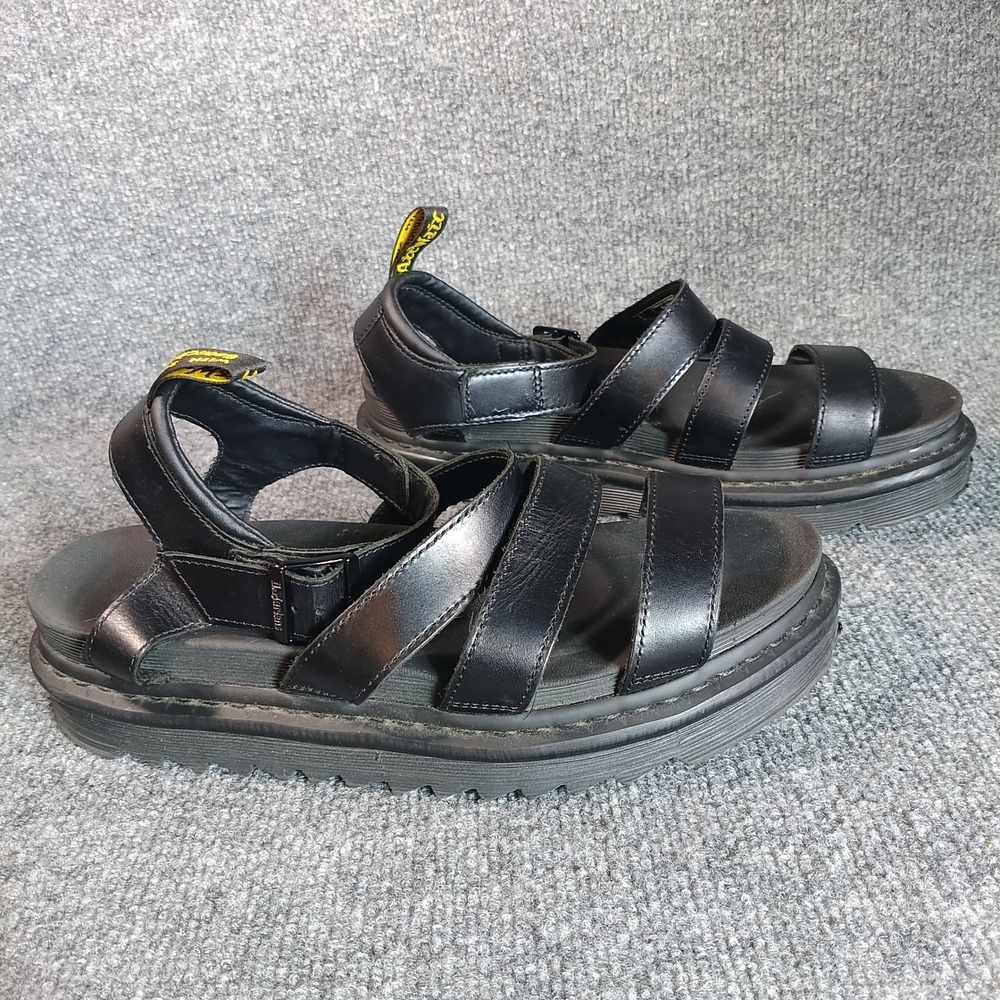 Dr Martens Blaire Sandals Women 11 Black Leather Platform Gladiator AW004